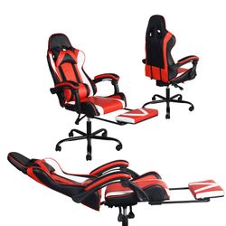 Homy Casa Vantana Racing Style Ergonomic Gaming Chair with Reclining Backrest, Extendable Footrest and High Back Support