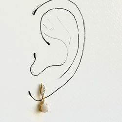 Vintage Gold and Opal drop earrings
