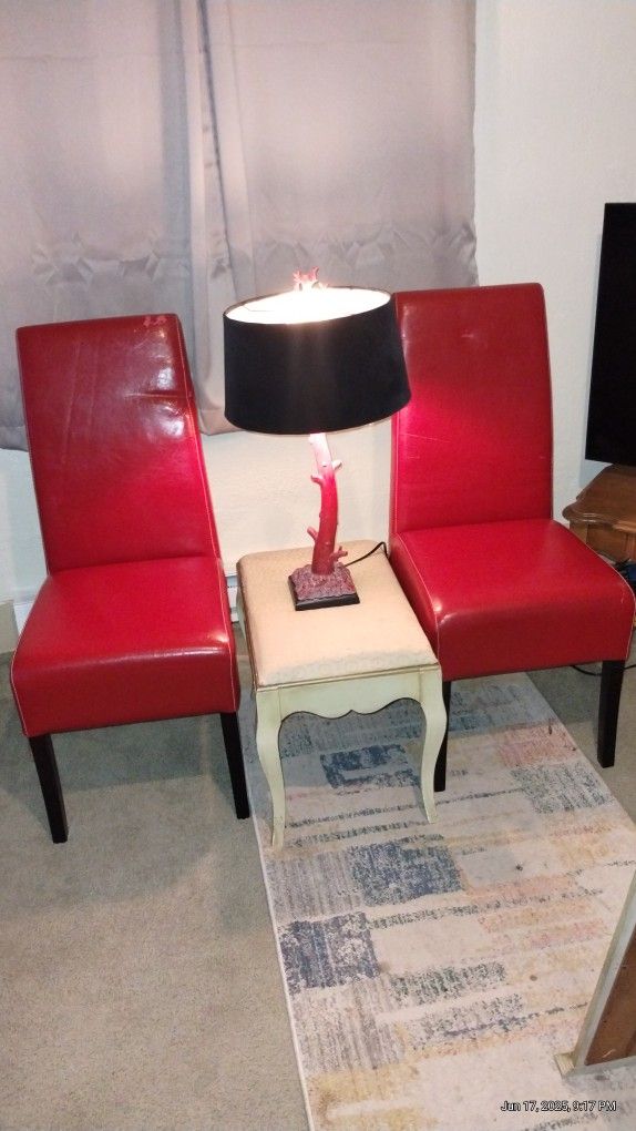 Chairs, Lamp And Footstool. Lowered Price To $50