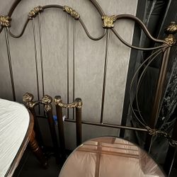 Luxury Ornate Queen Metal Bed Frame + Mattress | Estate Sale