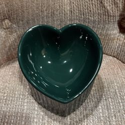 Green Heart Cat Food Bowl