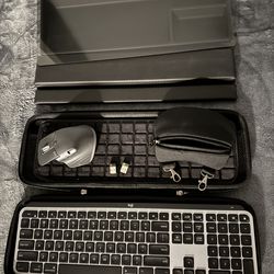 Logitech MX Master 3S + MX Keys S Wireless Mouse Keyboard USB-C, Bluetooth, Windows, Mac, Carrying Case, Keyboard Stand Wrist Rest, Receivers, Cable Q