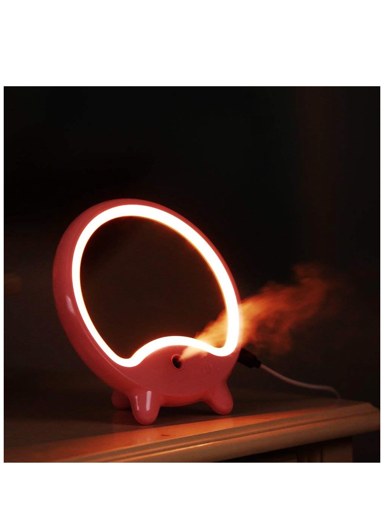 3 in 1 LED Lighted Makeup Mirror with Spray Humidifier and Touch Screen Dimming USB Charging LED Lamp Vanity Mirror