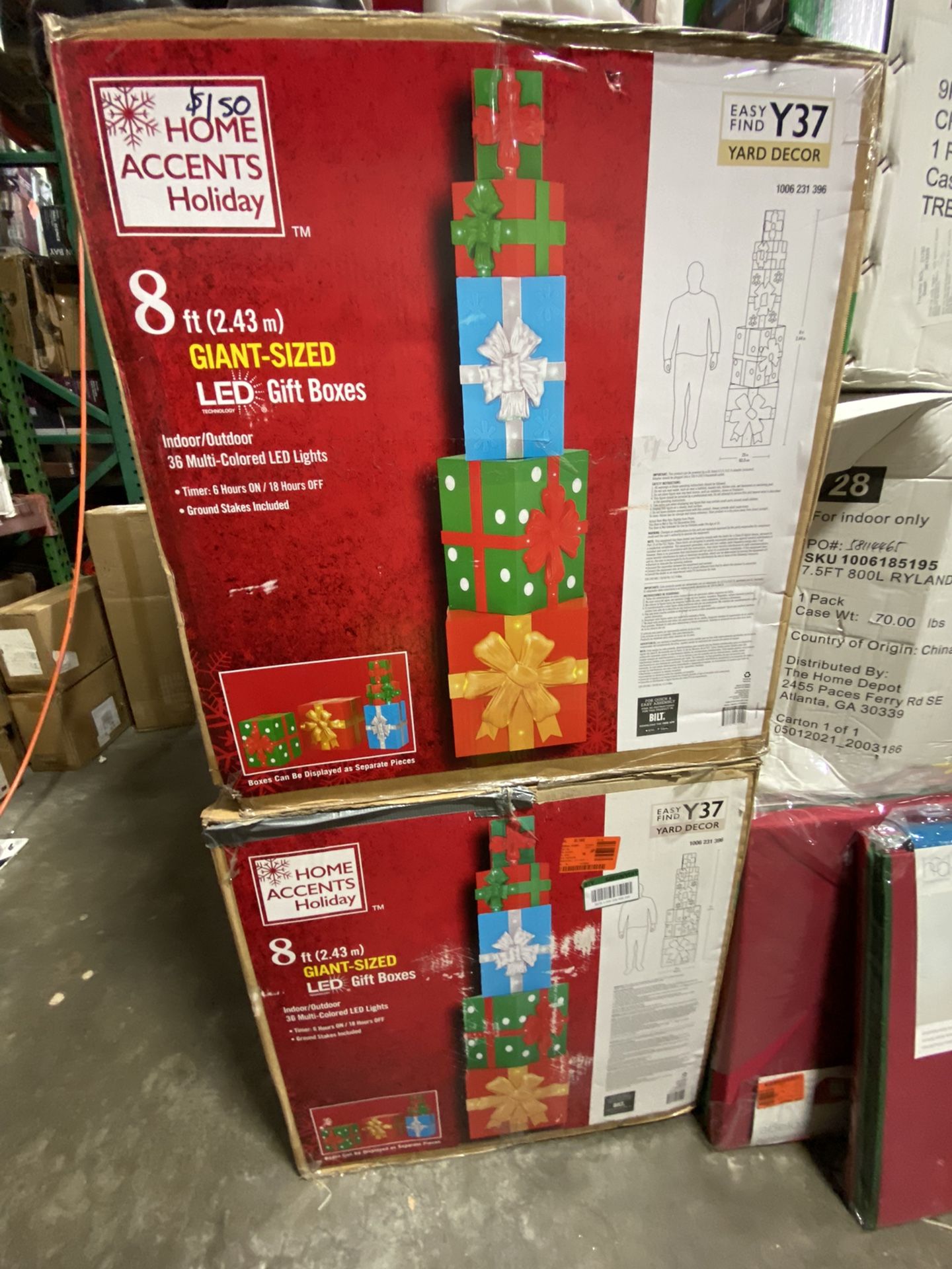 8 Feet Giant Sized LED Gift Boxes