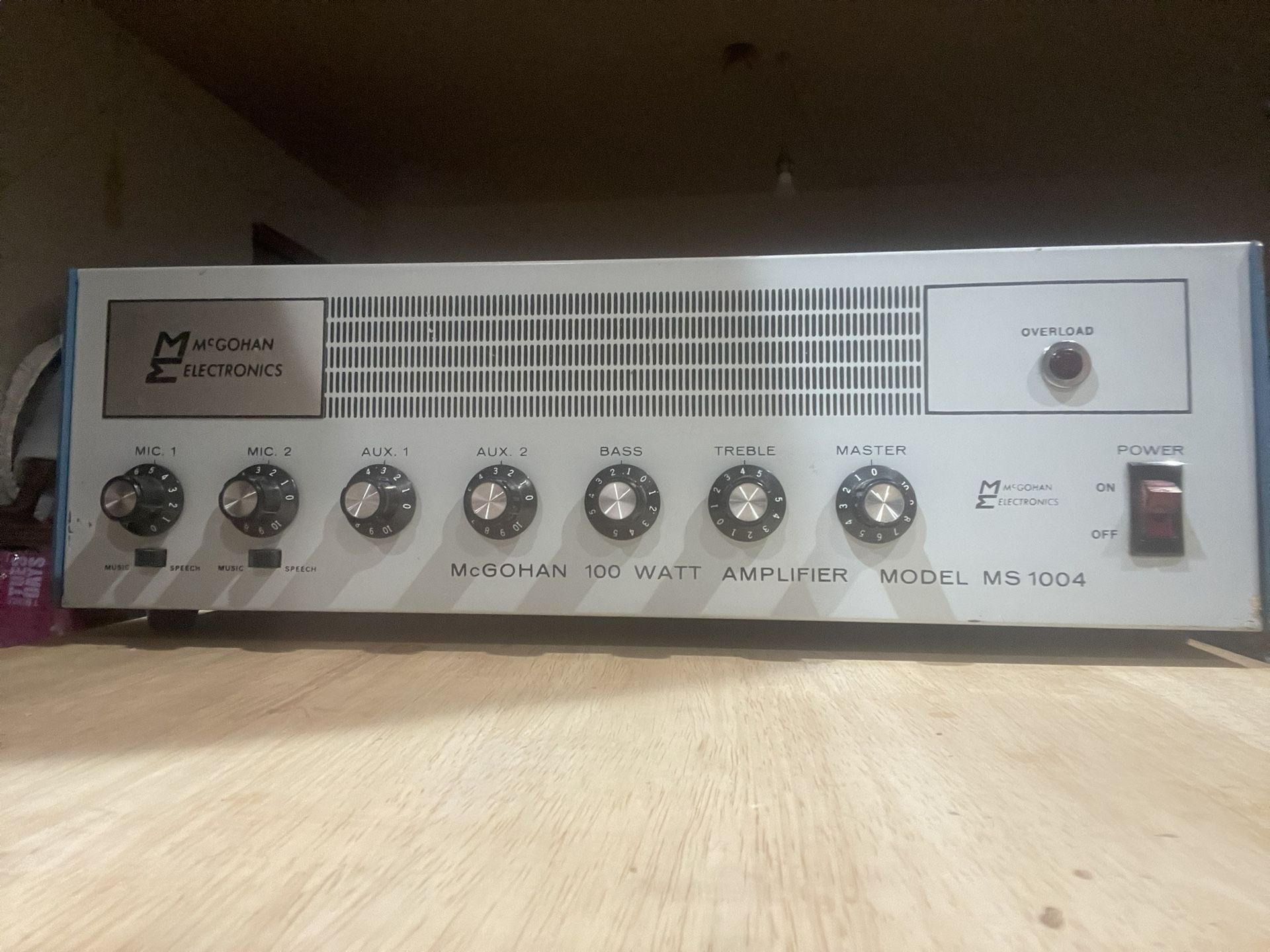 Vintage Mcgohan Eletronics 100 Watt Amplifier Model MS 1004