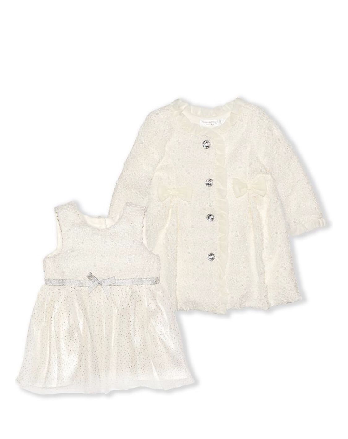 Nannette Baby Girl Dress And  Coat 2-pieces