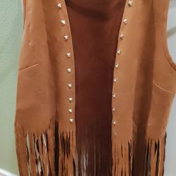 New Western Fringe Vest With Accessories Medium 