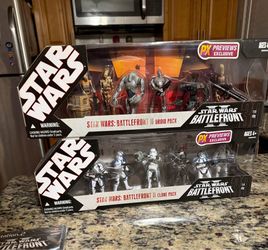 Star Wars 30th anniversary battle pack battlefront 2 figure lot and PS2 game