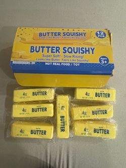 7 pieces of 4oz Butter Squishy with its original box. $60 everything or $10for 1