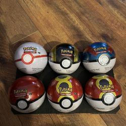 6 x Pokémon TCG Pokeball Tins - 18 Booster Packs Factory Sealed