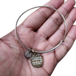 2020 Alex and Ani Silver Toned Happiness Blooms From Within Charm Bracelet