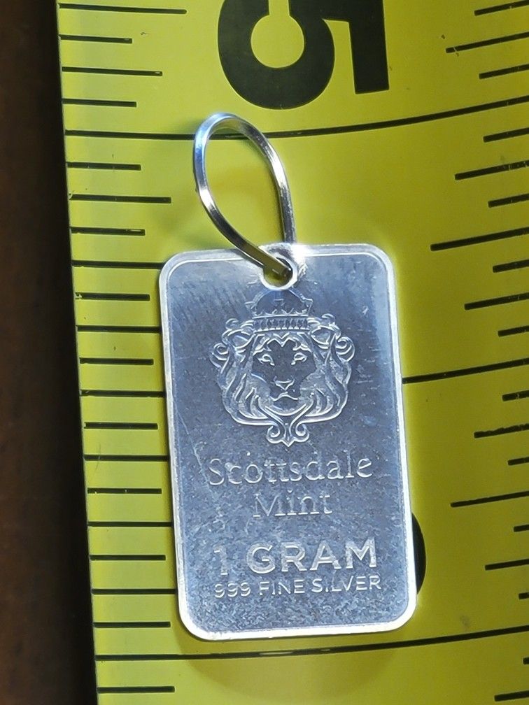999 Fine Silver Pendant- New 1g Scottsdale  LION 