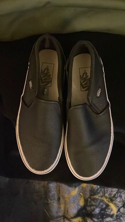 Vans Classic Slip-On Black Leather Sneakers