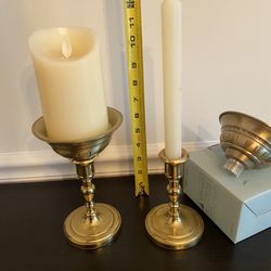 PartyLite Satin Gold Peg Candle Converter-  3 Available