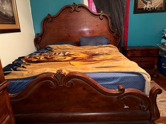 King Size Wood Sleigh Bed Frame