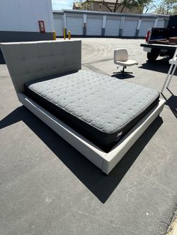 Queen size bed  frame and mattress