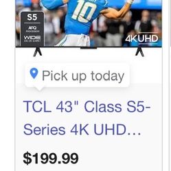 43in TCL $100