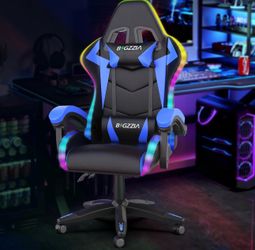 RGB Gaming Chair for Adults & Kids W/ lumbar support- Blue