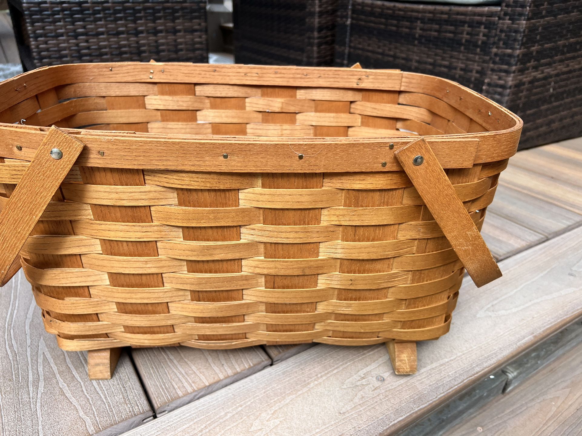 小物入れ Peterboro Basket TRADITIONAL BASKET PBC-picnic-handles-9542-