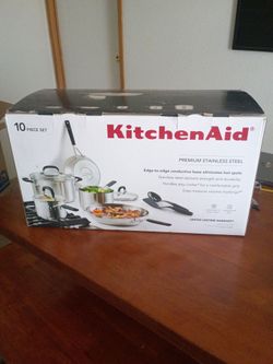 Brand New - Unused KitchenAid 10-Piece Premium Stainless Steel Cookware Set