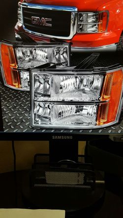 07-14 GMC Sierra Chrome headlights