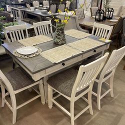 Two-Tone Counter Height Dining Room Set / 7pc