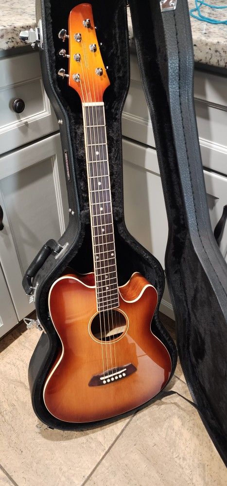 Ibanez Talman Acoustic Electric Guitar, Gator Case And Amplifier