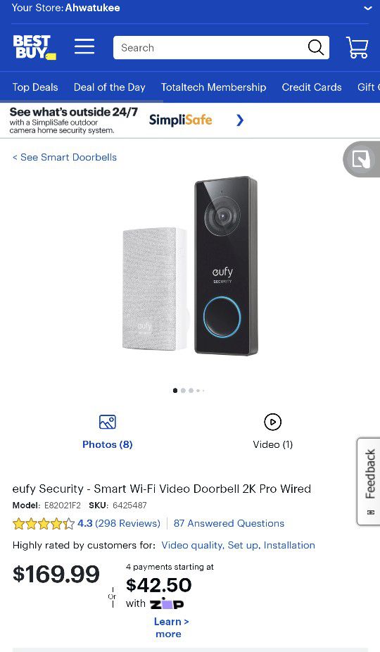 anker / eufy Security - Smart Wi-Fi Video Doorbell 2K Pro Wired