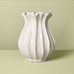 16” Pleated Ceramic Vase from Hearth & Hand™ with Magnolia