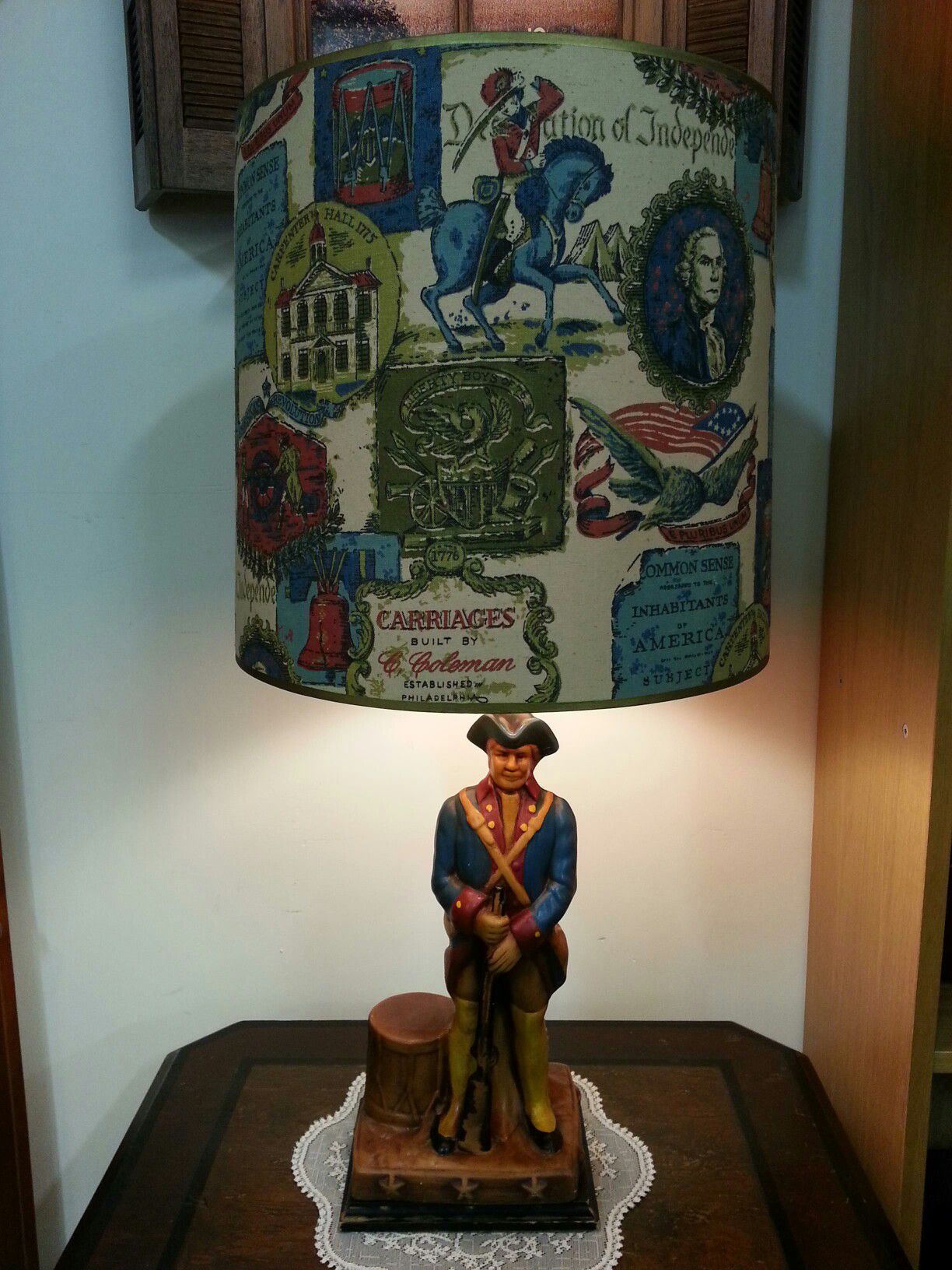 Vintage Revolutionary War Soldier Table Lamp