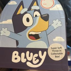 New in Gift Box   Bluey Plush Throw   Super Cute - Super Soft  40”x50”  $12