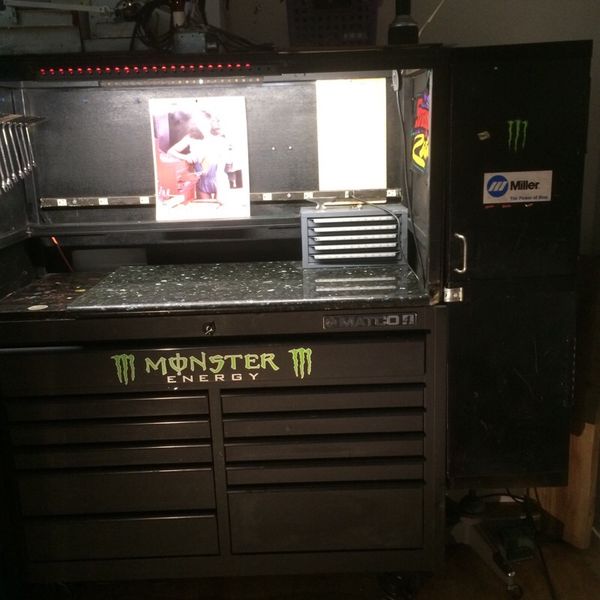 Matco 4s Toolbox W Custom Hutch Locker W Light Marble Top For