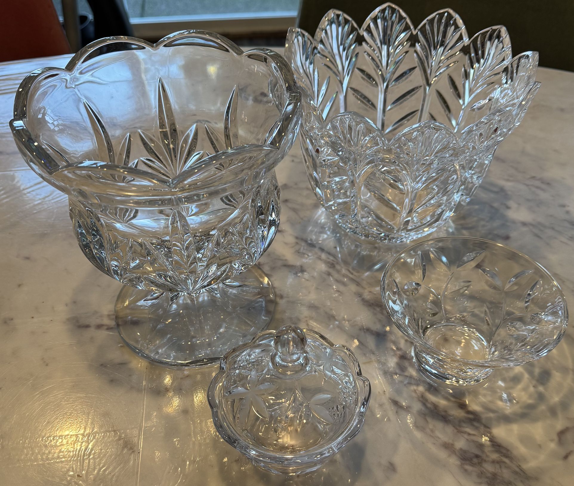 Lot of 4 Crystal Bowls Candy Dish