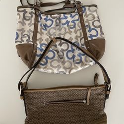 Two Coach Bags.  Please See All Photos. Sold As A Set And Not Individually.  Price Is Firm. 