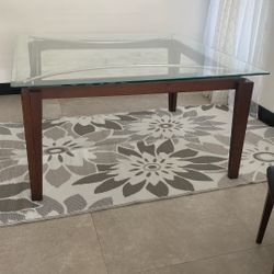 Glass Table. Square With 8 Chairs 