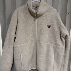 TEDDY UNISEX HALF ZIP JACKET -  WHITE - XL