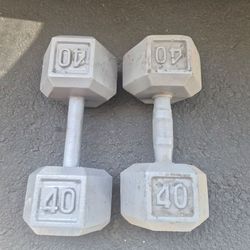 Pair of metal Dumbbells 40lbs