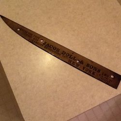 Rare 1800s Jacob Dolls & Sons Cast Iron Toning Bar/sign