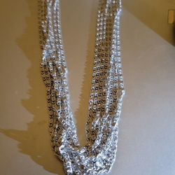 Vintage Silvertone 20 In Necklace