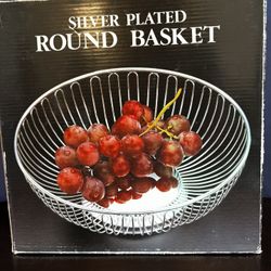 Silver Plated Round Basket