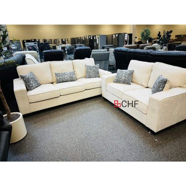 2 Piece Fabric Living Room Sofa And Loveseat Set - Limited Time Offer