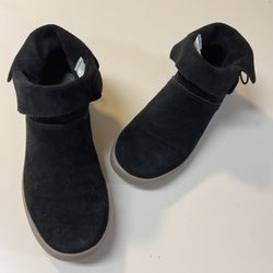 KOOLABURRA By UGG Black Leather Suede bow Tussle slipOn Women Bootie Boots
