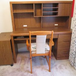 Office Computer Desk with Side Desk and Chair