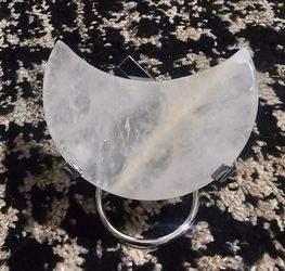 🌜Crystals | Natural Clear Quartz Moon🌛