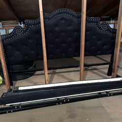 Black Rhinestone Bed Frame (king)