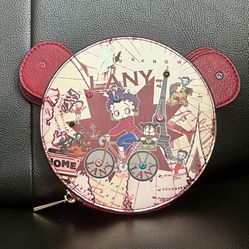 Small Cute Betty Boop In Paris Faux Leather Crossbody Coin Purse With  Rhinestones.Unique Rare Find!