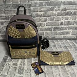 Loungefly Thanos Infinity Stones Mini Backpack With Matching Wallet NEW