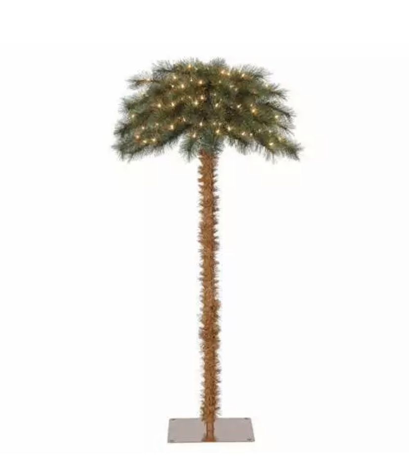 5ft Pre-Lit Artificial Tropical Palm Tree w/ White Light
