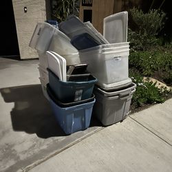 Free 18 + Large Plastic Containers - Most Without Lids