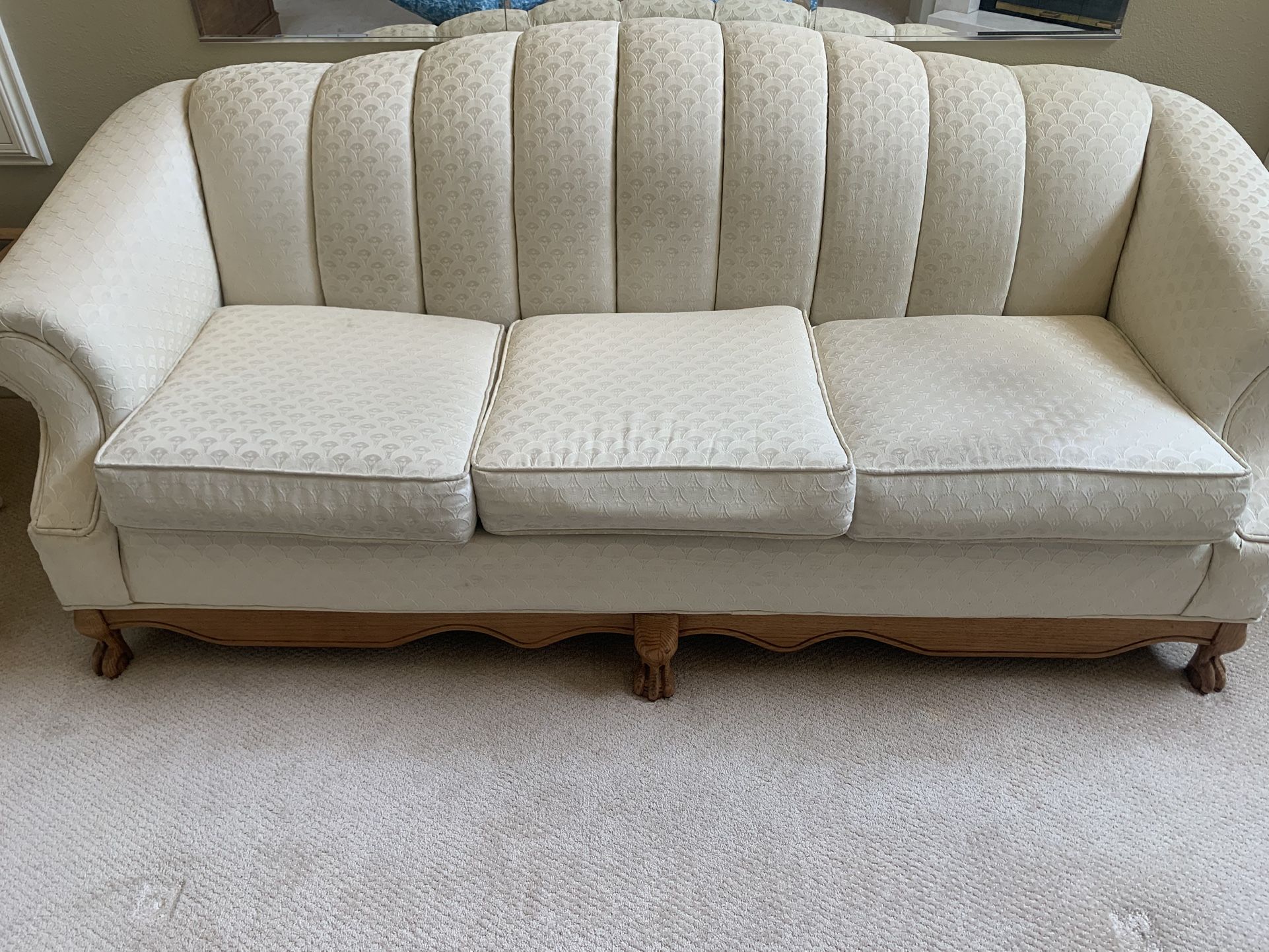 Classic White Sofa & Chair